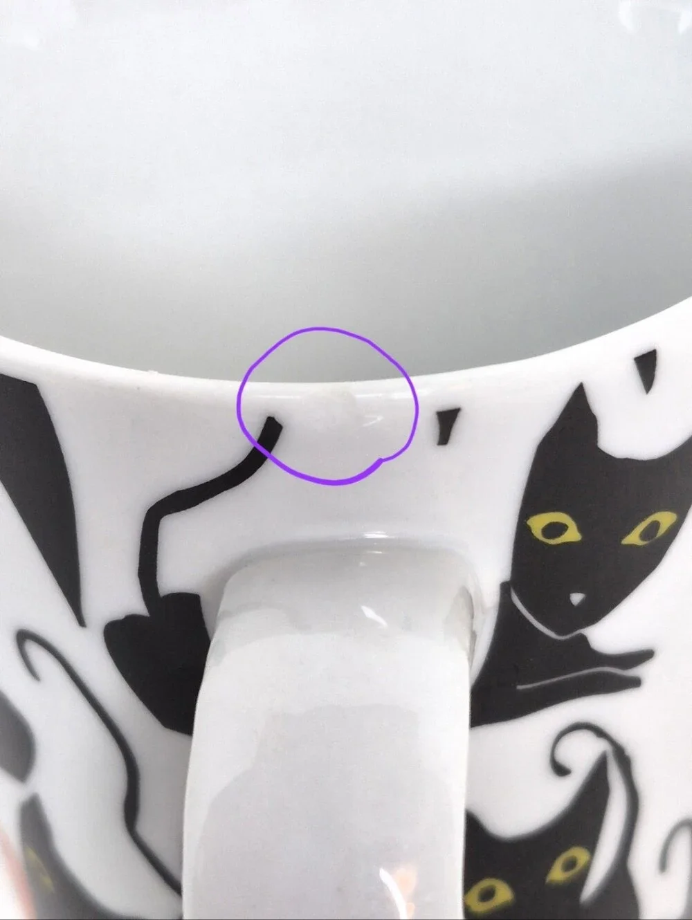 Crate and Barrel Black Cats with Pumpkins Mug READ